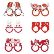 6pcs Valentine's Day Theme Party Supplies Paper Glasses Photo Props Party Weird Decorations